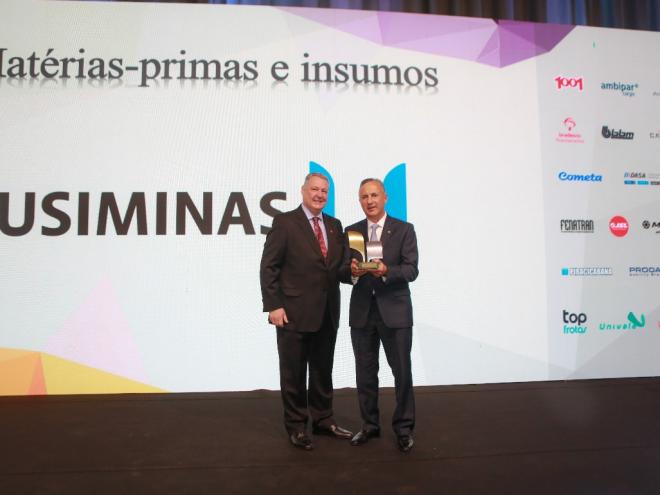 O presidente da Associação Brasileira de Logística (Abralog), Pedro Francisco Moreira e o diretor corporativo de Supply Chain da Usiminas, Alejandro Laiño