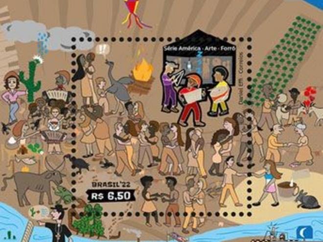 O selo comemorativo dos Correios