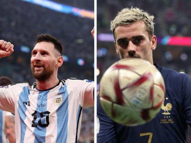 O argentino Messi e o francês Griezmann vão em busca da terceira estrela