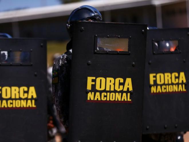 Homens da Força Nacional já estão mobilizados para ampliar a segurança em Brasília 