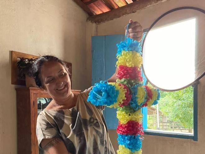 A atriz em cena em ''Santa Cruz'', rodado em Ipatinga