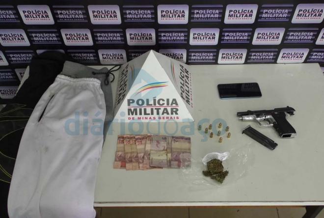 Produtos recolhidos com os marginais em Caratinga