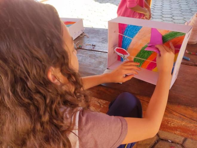 As crianças participaram de laboratórios criativos