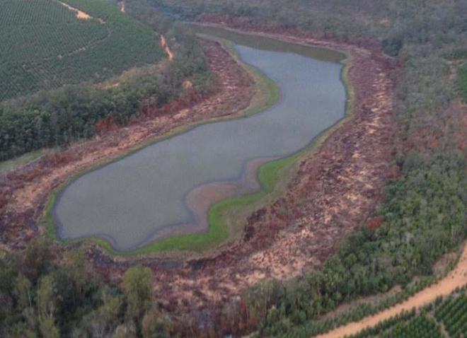 Lagoa Jacaré é uma das que secaram, na bacia do ribeirão do Boi