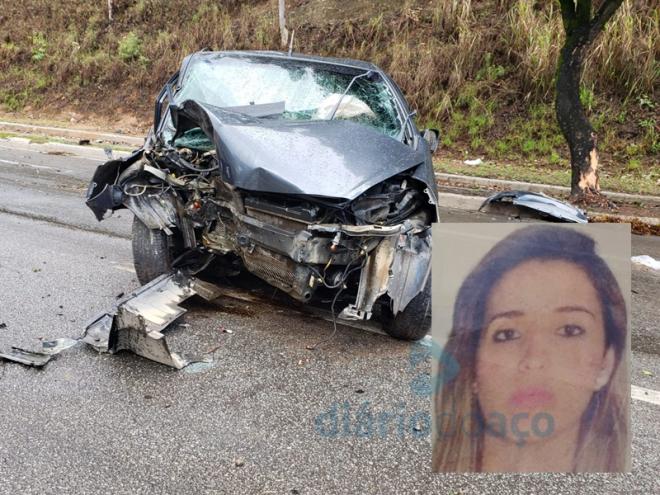 Cristiane Campos, de 35 anos, morreu depois de colidir contra uma árvore