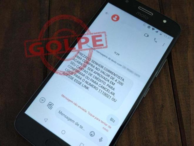 Golpistas enviam mensagens para os celulares das vítimas com falsos alertas de compras 