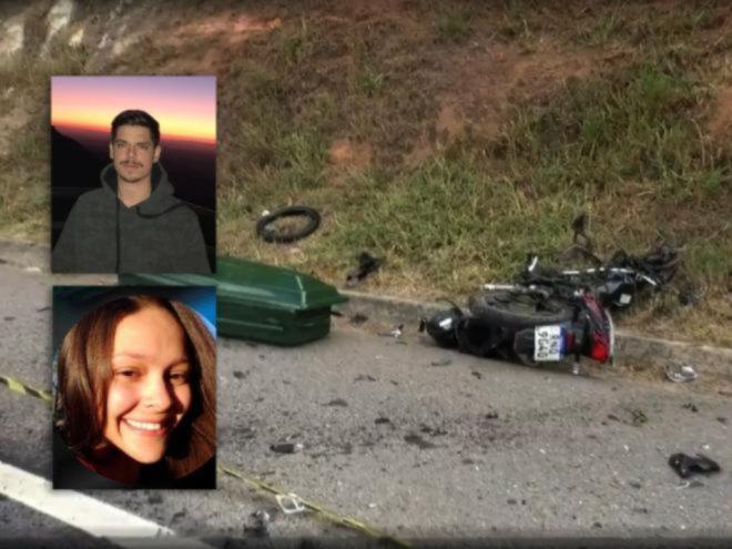 Atingido pelo motorista bêbado, o casal na moto, Iran Garcia, de 22 anos, e Luana Aparecida, de 21 anos, morreu na hora