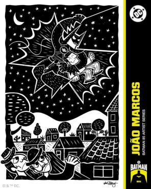 A arte é uma releitura da capa da revista Detective Comics #27, que apresentou a primeira aparição do personagem, em xilogravura 