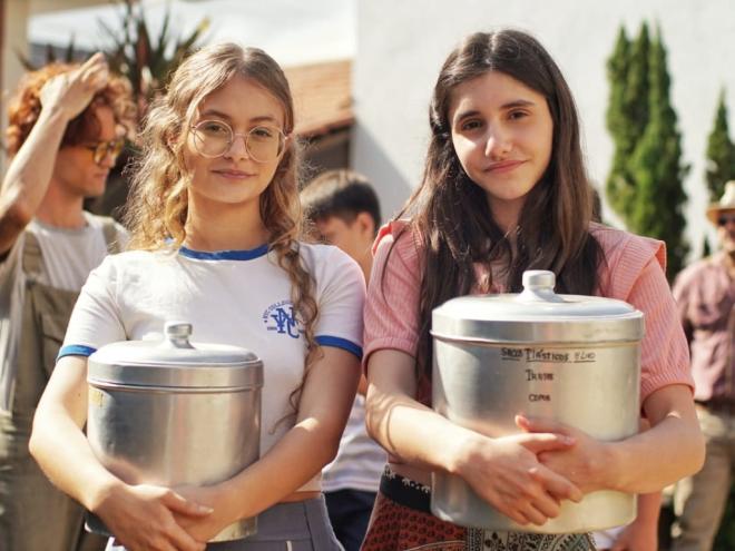 As crianças participaram das gravações do curta-metragem