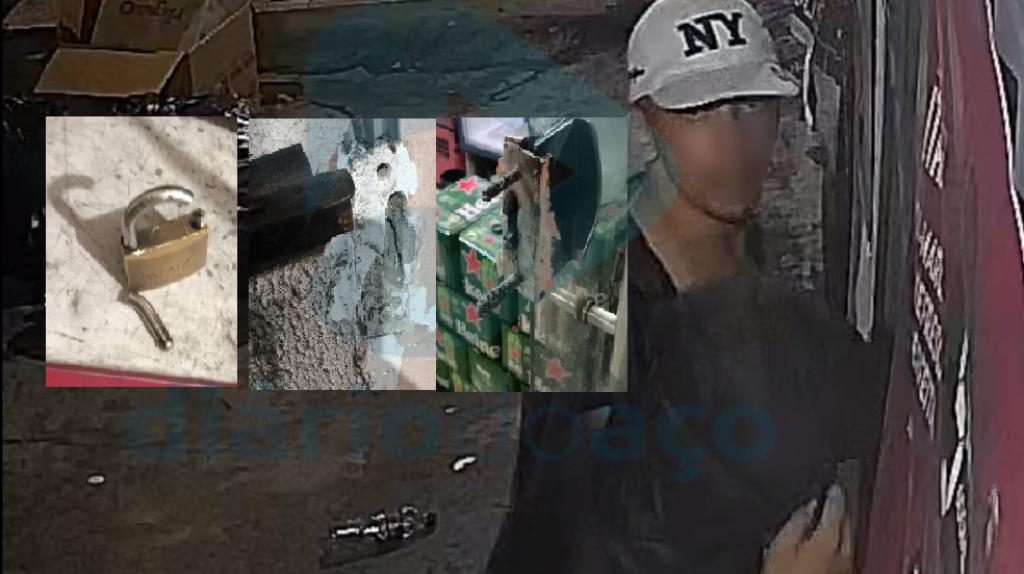 Dupla destruiu tranca e arrebentou cadeado para entrar em distribuidora, mas fugiu por causa de alarme 