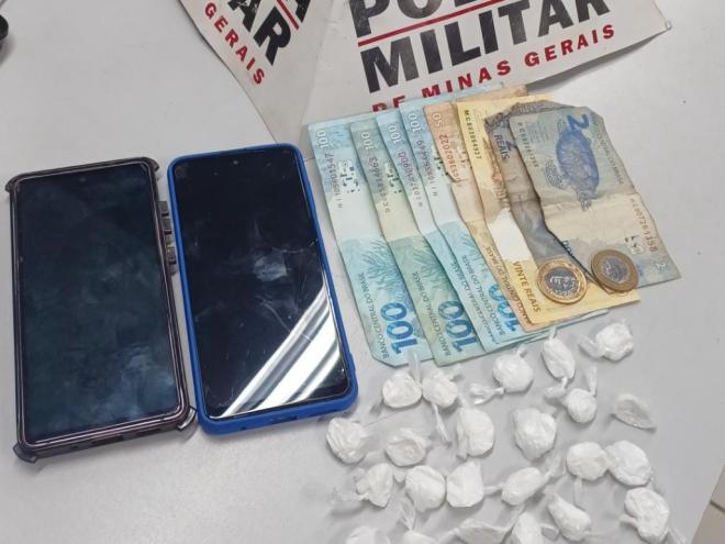Materiais apreendidos pela PM
