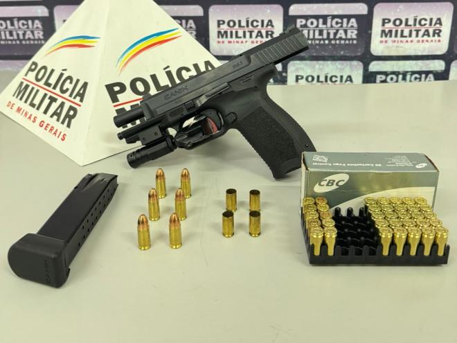 Homem de 35 anos foi preso depois de usar essa arma para efetuar disparo em via pública, foi denunciado, localizado e preso pela PM em Itabira 