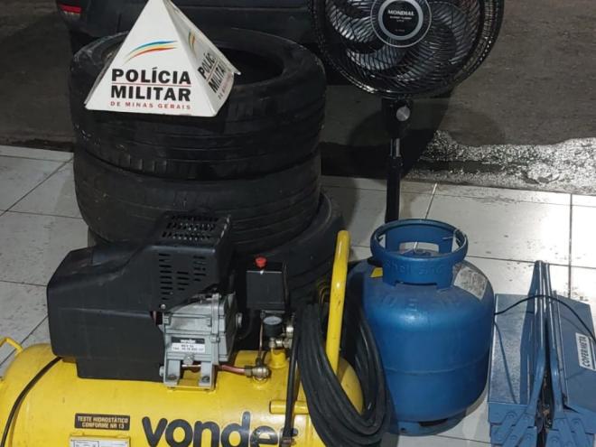 Material apreendido pela PM