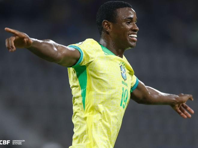 Ricardo Mathias comemora gol marcado contra o Chile