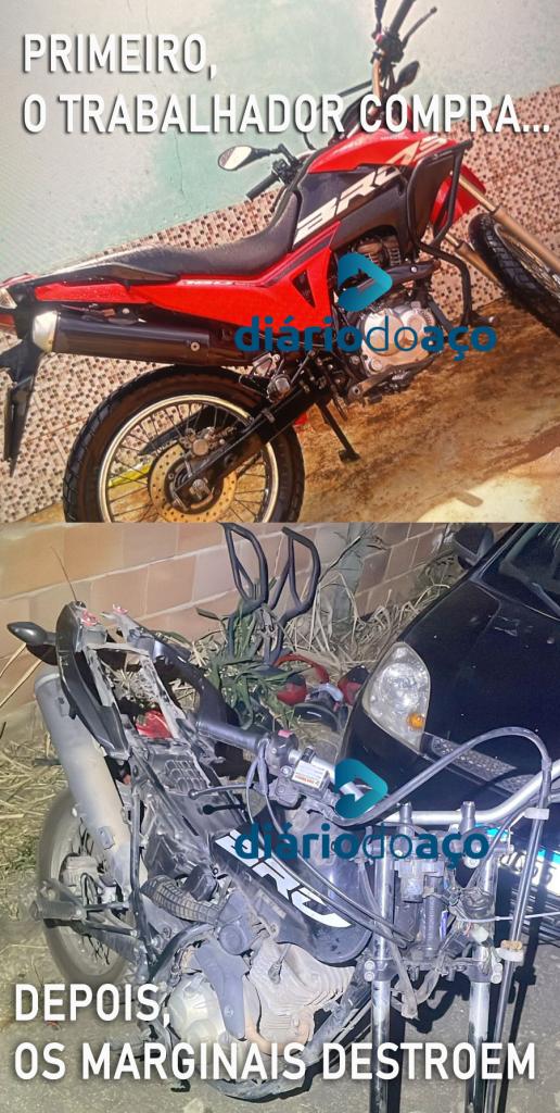 Localizada poucas horas depois do furto, Honda Bros estava parcialmente depenada 