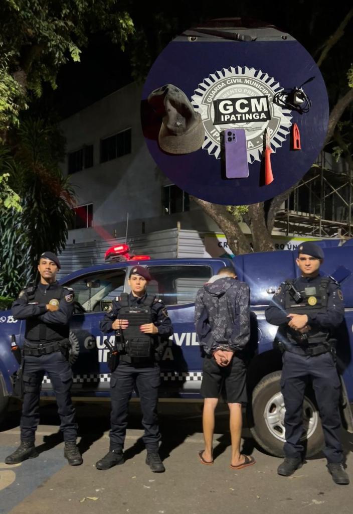 Guarda Municipal de Ipatinga agiu rápido e prende homem em flagrante por tentativa de roubo no Parque Ipanema