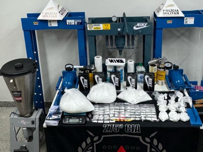 Todos materiais apreendidos durante a operação