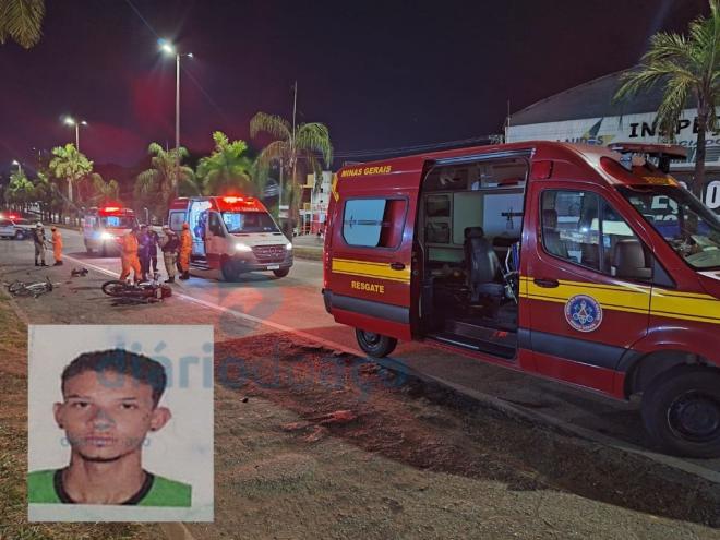 Carlos estava na condução da moto Honda e colidiu com um ciclista na noite de sábado