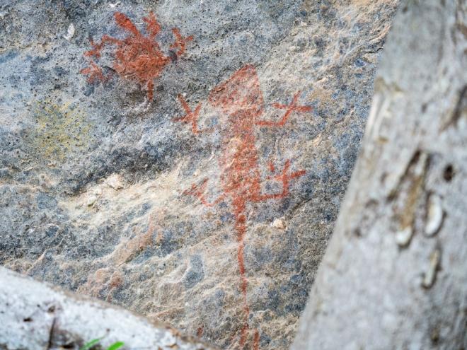 Lagartos é uma das principais figuras representadas na rocha