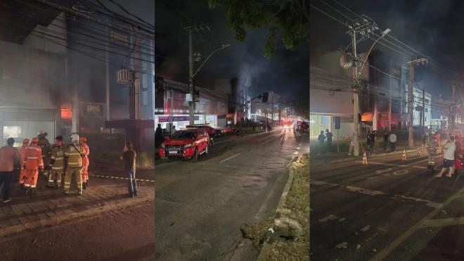 Equipes do Corpo de Bombeiros atuaram desde o começo da noite de sábado até o começo da manhã deste domingo no local do sinistro, no Centro Sul de BH 