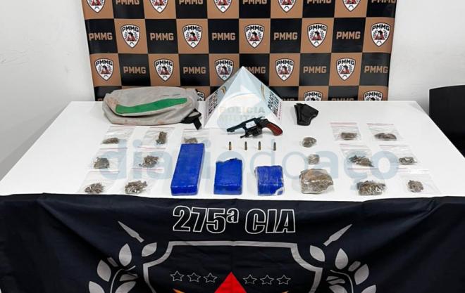 Materiais recolhidos com os investigados por envolvimento com homicídio em Coronel Fabriciano 