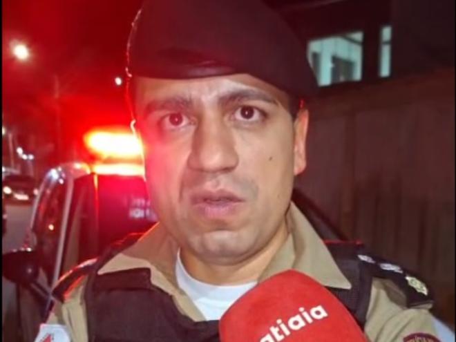 O major PM Castro atuou no local do crime na noite de terça-feira de carnaval em Timóteo