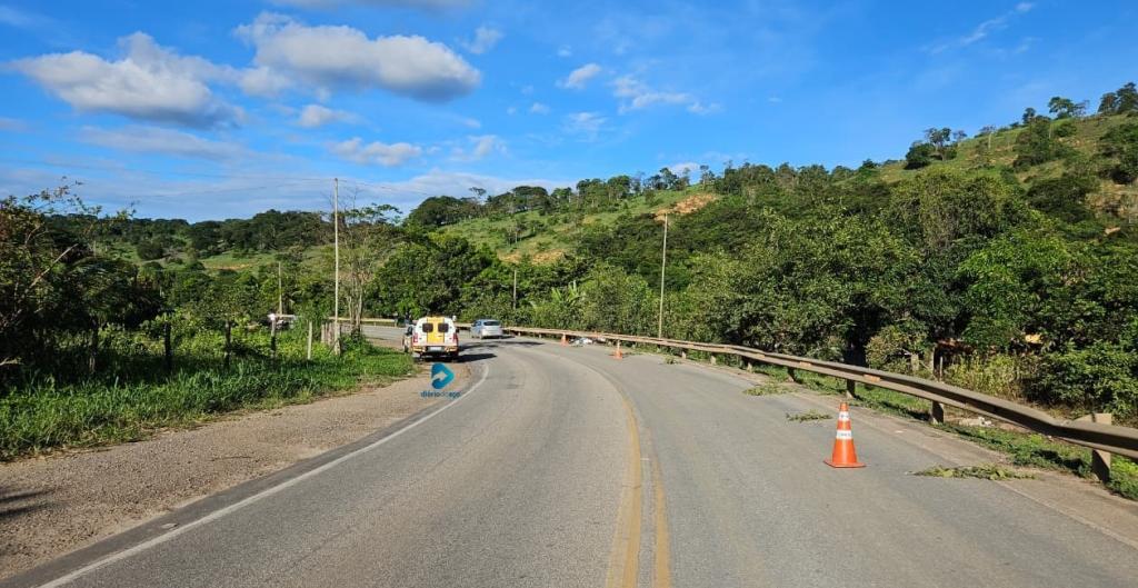 Local do acidente, na MG-758, entre Belo Oriente e Açucena