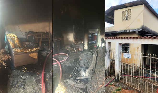 Interior do imóvel: fogo consumiu tudo o que havia no interior da residência 