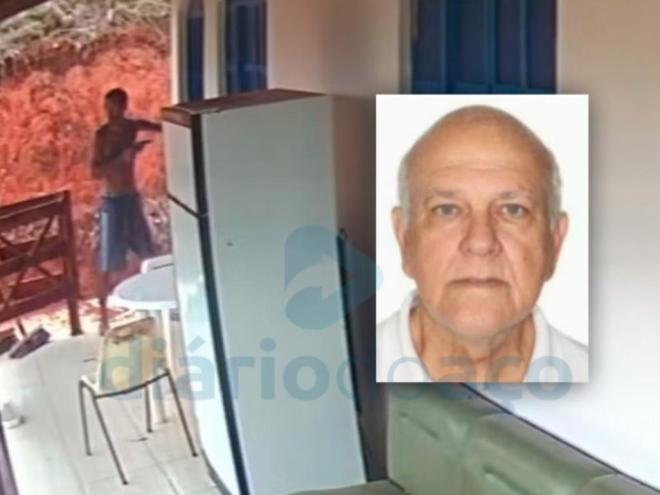 Câmeras de segurança gravaram parte da dinâmica do crime: ao fundo, o caseiro que acabou matando o patrão, Paulo Francisco Correa de Barros