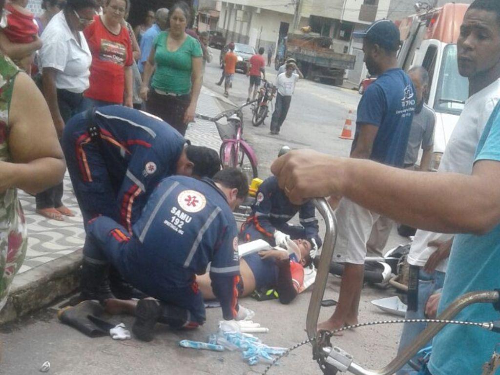 Uma das rodas deste caminhão se soltou, durante o veículo em movimento, no bairro Canaãzinho