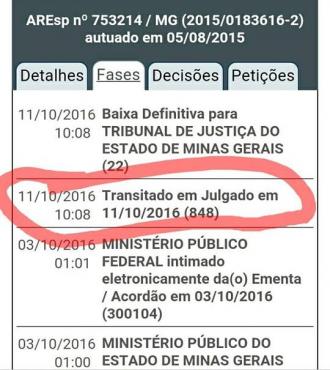 Consulta ao sistema do STJ, retorna o trânsito em julgado do caso do médico oftalmologista 