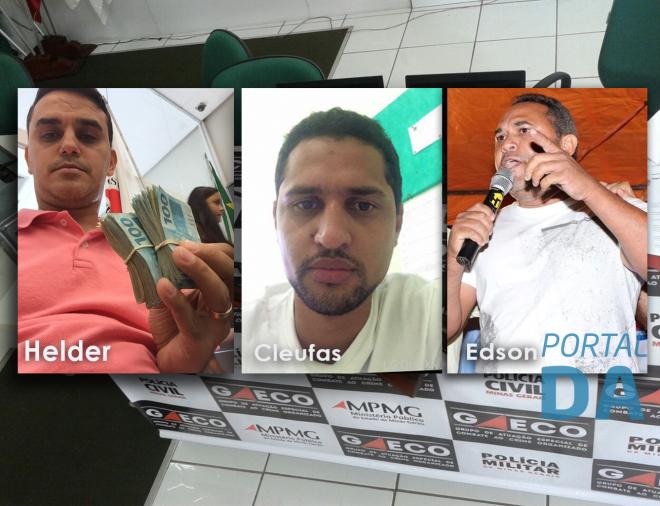 CPI apontou  Helder (E), Cleufas o cunhado dele, vereador eleito Disson como cabeças do esquema