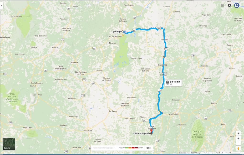 Santa Margarida, na Zona da Mata mineira fica a 189 quilômetros de Ipatinga 