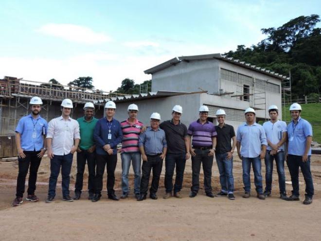 Vereadores Timóteo e lideranças da Copasa durante a visita à ETE de Timóteo e Coronel Fabriciano