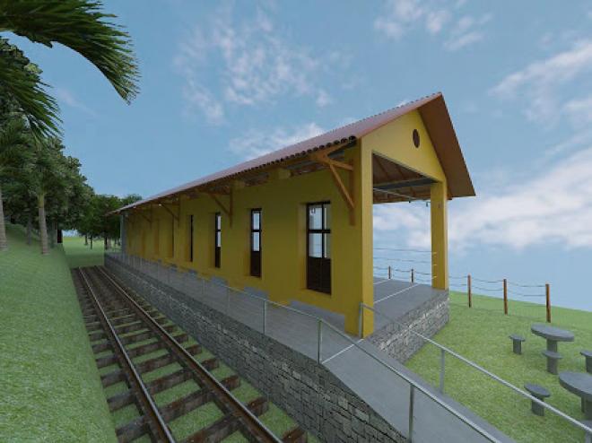 Projeto de restauração da antiga estação à margem do rio Piracicaba
