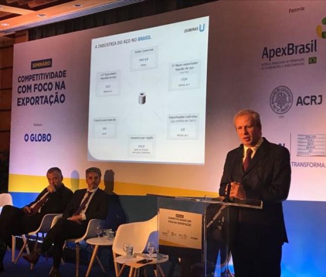 Sergio Leite apresentou o cenário atual da produção do aço e os desafios enfrentados pela siderurgia nacional