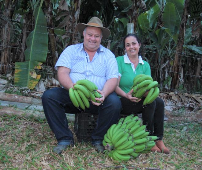 José Aparecido e Marli Barros produzem bananas e ensinam a receita de sopa de banana