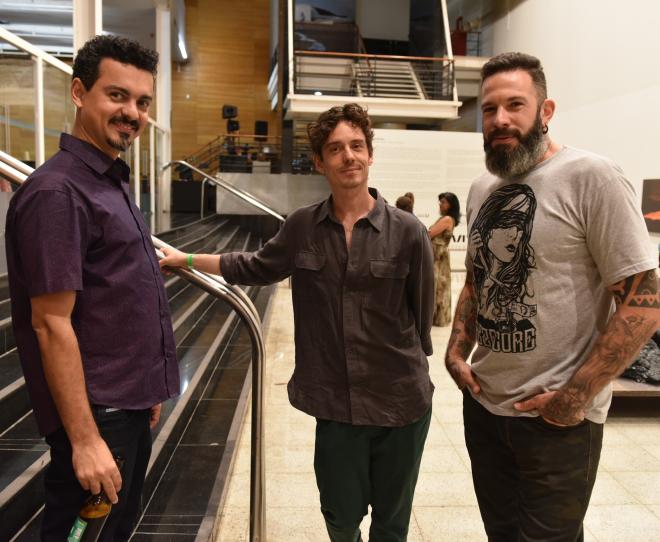 Rodrigo Zeferino (à esquerda), com os amigos Pedro Davi e Nilmar Lage