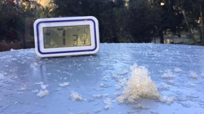 Temperatura no começo da manhã de hoje, em Piedade de Caratinga