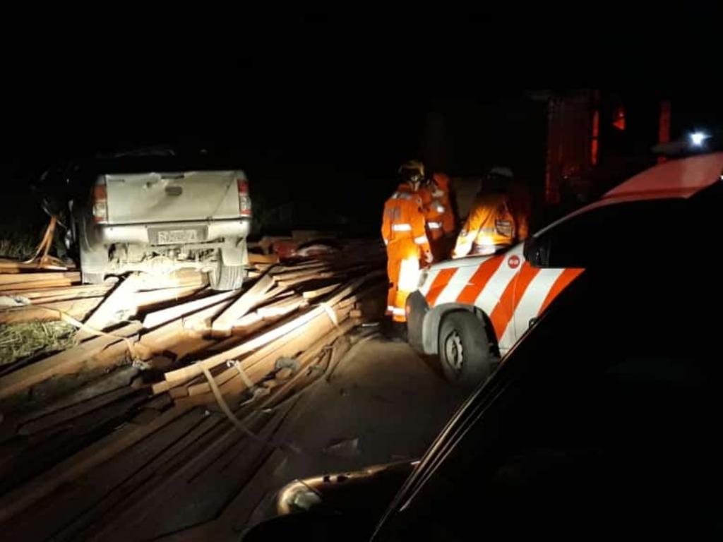 Local do acidente na BR-262 em São Domingos do Prata