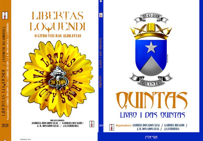 Capas dos novos livros que serão lançados ainda em 2020 pelos poetas aldravistas marianenses