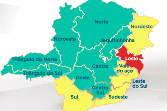 A macrorregião do Vale do Aço permaneceu na onda amarela 