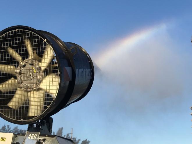 Canhão de Névoa é um dos controles ambientais adotadas recentemente na Usina de Ipatinga