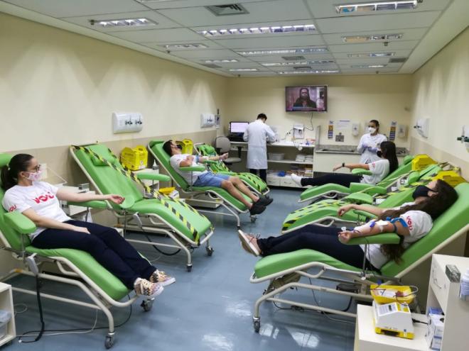 Entre funcionários da empresa e acompanhantes, foram mais de 70 doadores neste ano