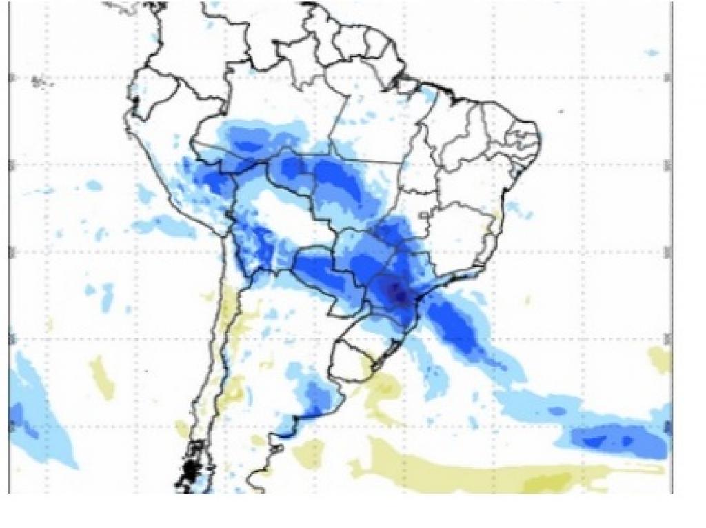 A massa de ar frio (de origem polar) deverá avançar pela Região Sul do Brasil e também por partes das regiões Centro-Oeste e sul da Região Norte