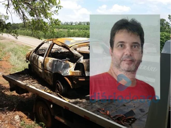Wanderson Brito do Prado, de 47 anos, foi encontrado carbonizado debaixo de seu carro, um VW Gol bola