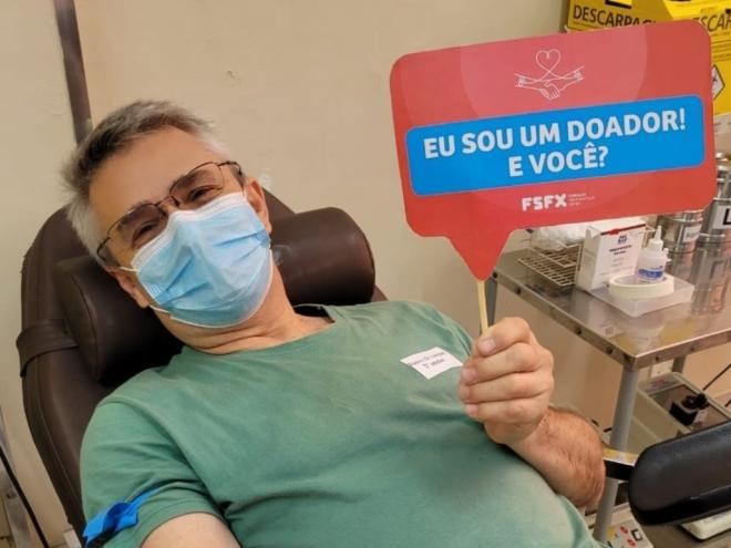 Luiz Carlos Pereira doa sangue há 15 anos