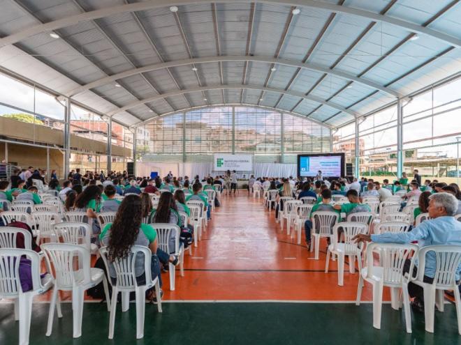 Durante solenidade, prefeito de Ipatinga enfatizou avanços da educação ipatinguense durante inauguração do ginásio esportivo do IFMG 