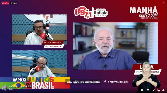 Na entrevista aos apresentadores Jefferson Rocha e Gustavo Pimentel, Lula respondeu a várias perguntas e falou de assuntos diversos, da economia à disputa eleitoral de 2022
