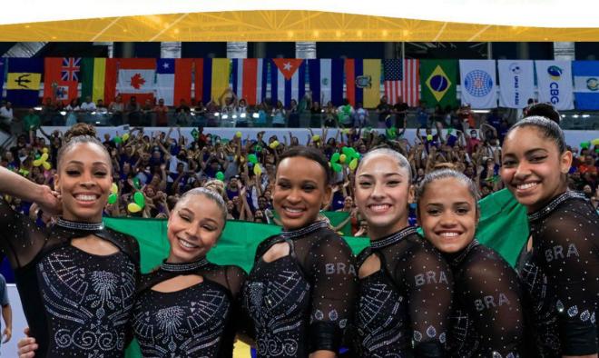 Brasil superou os Estados Unidos, uma das grandes potências mundiais da modalidade, em uma prova por equipes e saiu com o ouro. 